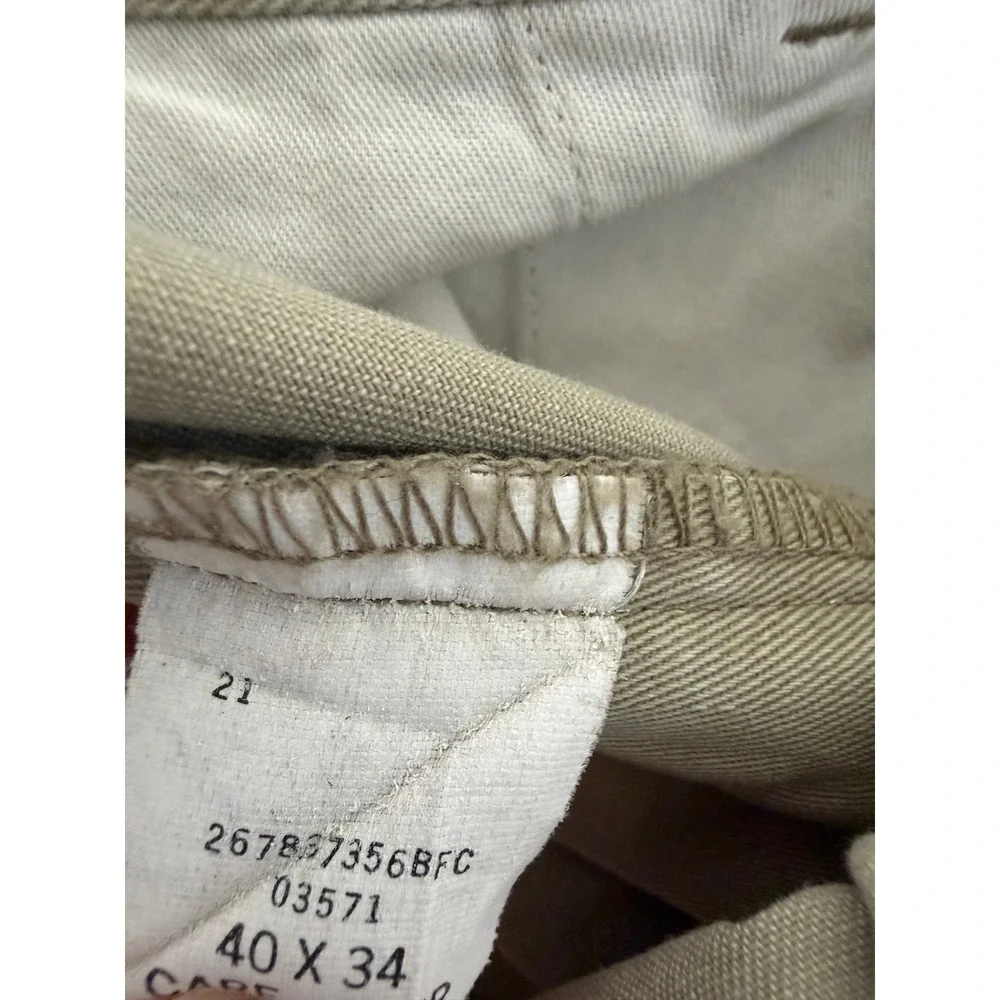 Vintage Polo Ralph Lauren Khaki Cargo Pants Mens 40x32 Tan Cotton Twill Straight